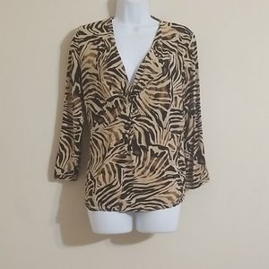 Jones New York animal print top Size small